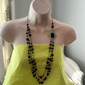 Black and Gold bead necklace